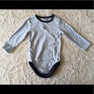 NWOT Janie & Jack long sleeve onesie blue w/ deer